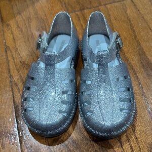Mini Melissa Glitter Silver Kids Sandals